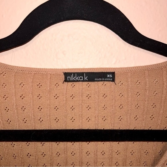 #029 🥀 NWT $39.95 | Nikkak Tan Crop Cardigan - Picture 5 of 5